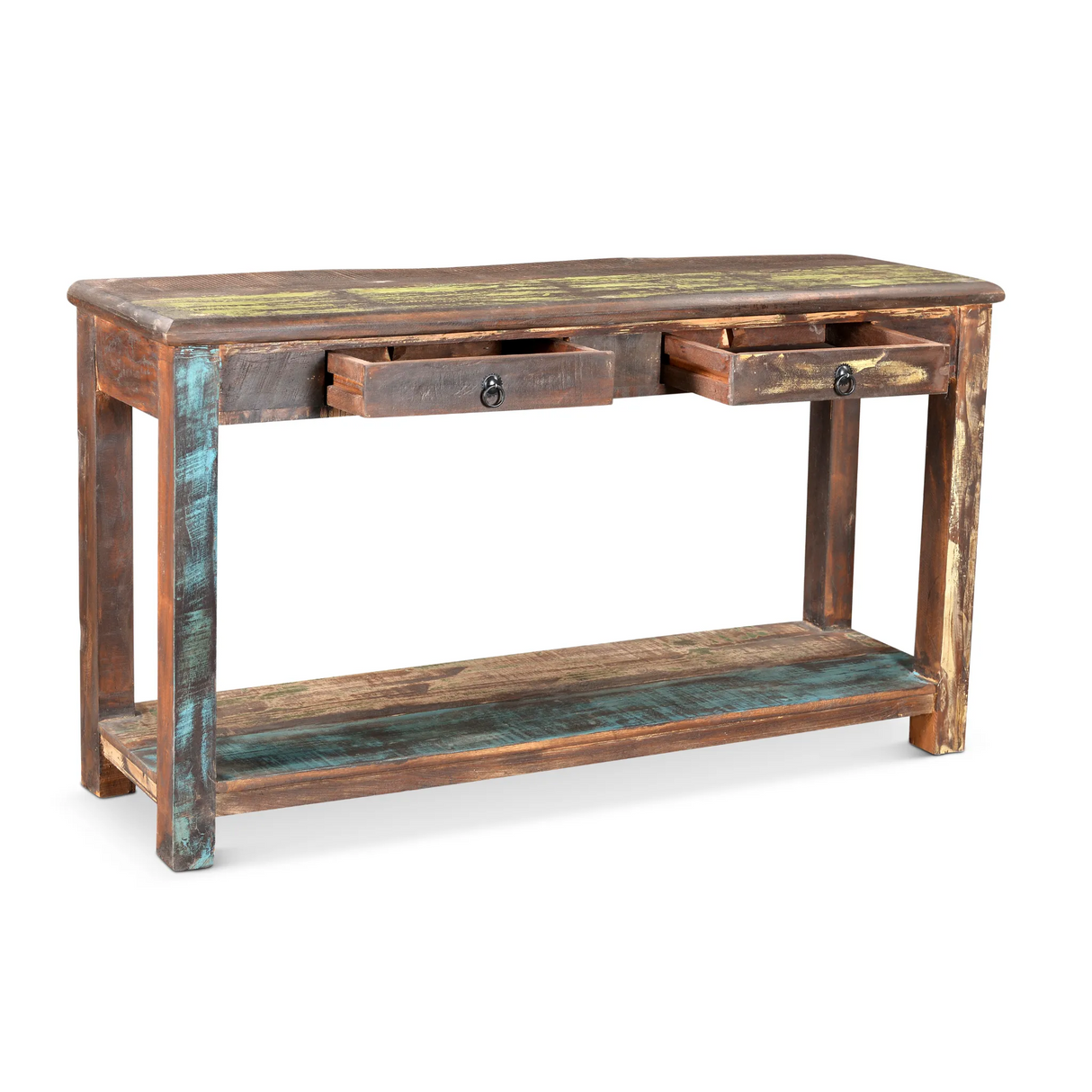 Old Reclaimed Wood Console Table-CONSOLE TABLE-Parc Decor