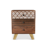 Olga Retro Side Table with Drawers-End table-Parc Decor