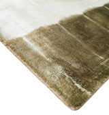 Olive and ivory 6x9 Modern Abstract Hand Woven Art Silk Rug