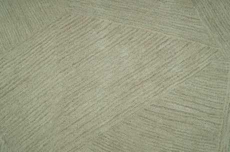 Olive and Ivory Modern Geometrical Stripes Textured Hand Tufted Multi size rug