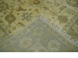 Olive, Beige and Gray Hand Knotted Traditional Oushak 8x10 wool Area Rug