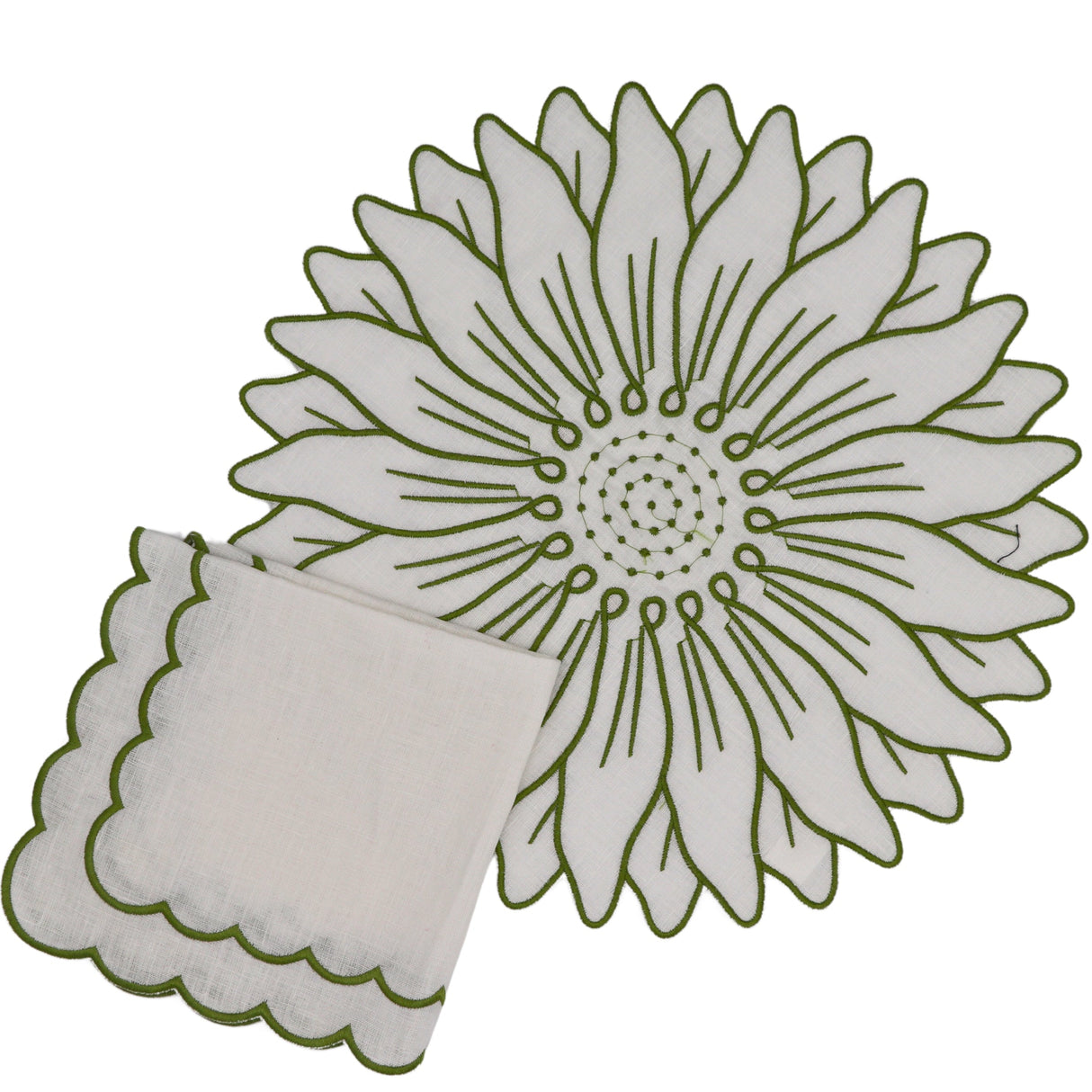 Olive Bloom Placemat - Set of 4-Placemat-Parc Decor
