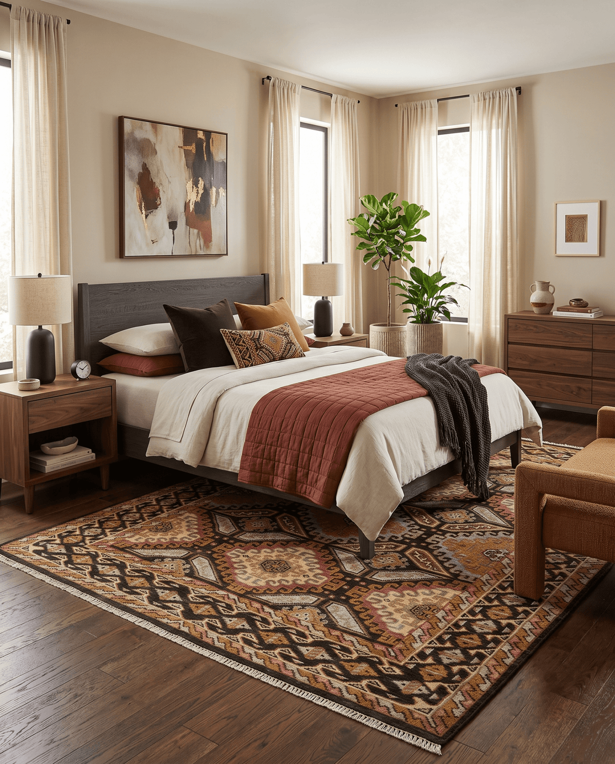 Olive, Gold, Black and Brown Oriental Traditional Hand Knotted Multi Size Wool Area Rug, Living Room and Bedroom Rug