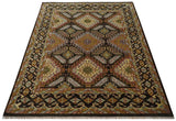 Olive, Gold, Black and Brown Oriental Traditional Hand Knotted Multi Size Wool Area Rug, Living Room and Bedroom Rug