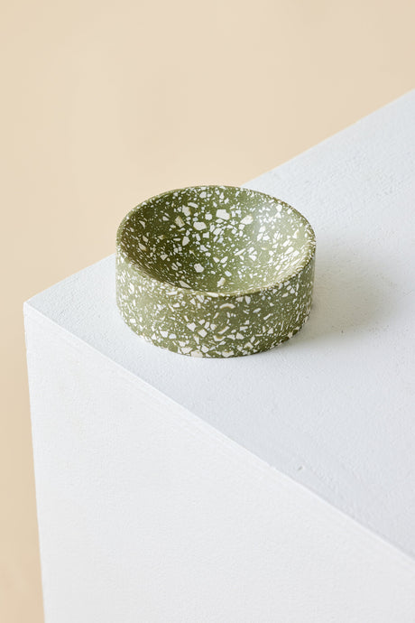 Olive Green Terrazzo Trinket Bowl-Décor-Parc Decor