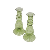 Olive Grove Dotty Glass Candle Holders – Pair