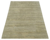 Olive Hand knotted Modern Carved Texture 4x6 Wool and art Silk Area Rug-Area Rug-Parc Decor