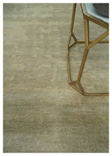 Olive Hand knotted Modern Carved Texture 4x6 Wool and art Silk Area Rug-Area Rug-Parc Decor