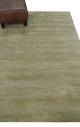 Olive Hand knotted Modern Carved Texture 4x6 Wool and art Silk Area Rug-Area Rug-Parc Decor