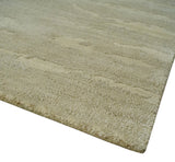 Olive Hand knotted Modern Carved Texture 4x6 Wool and art Silk Area Rug-Area Rug-Parc Decor
