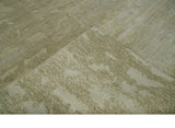 Olive Hand knotted Modern Carved Texture 4x6 Wool and art Silk Area Rug-Area Rug-Parc Decor