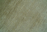 Olive Modern Solid Design Hand Knotted Wool Rug
