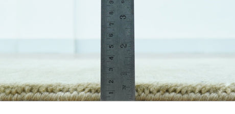 Olive Modern Solid Design Hand Knotted Wool Rug