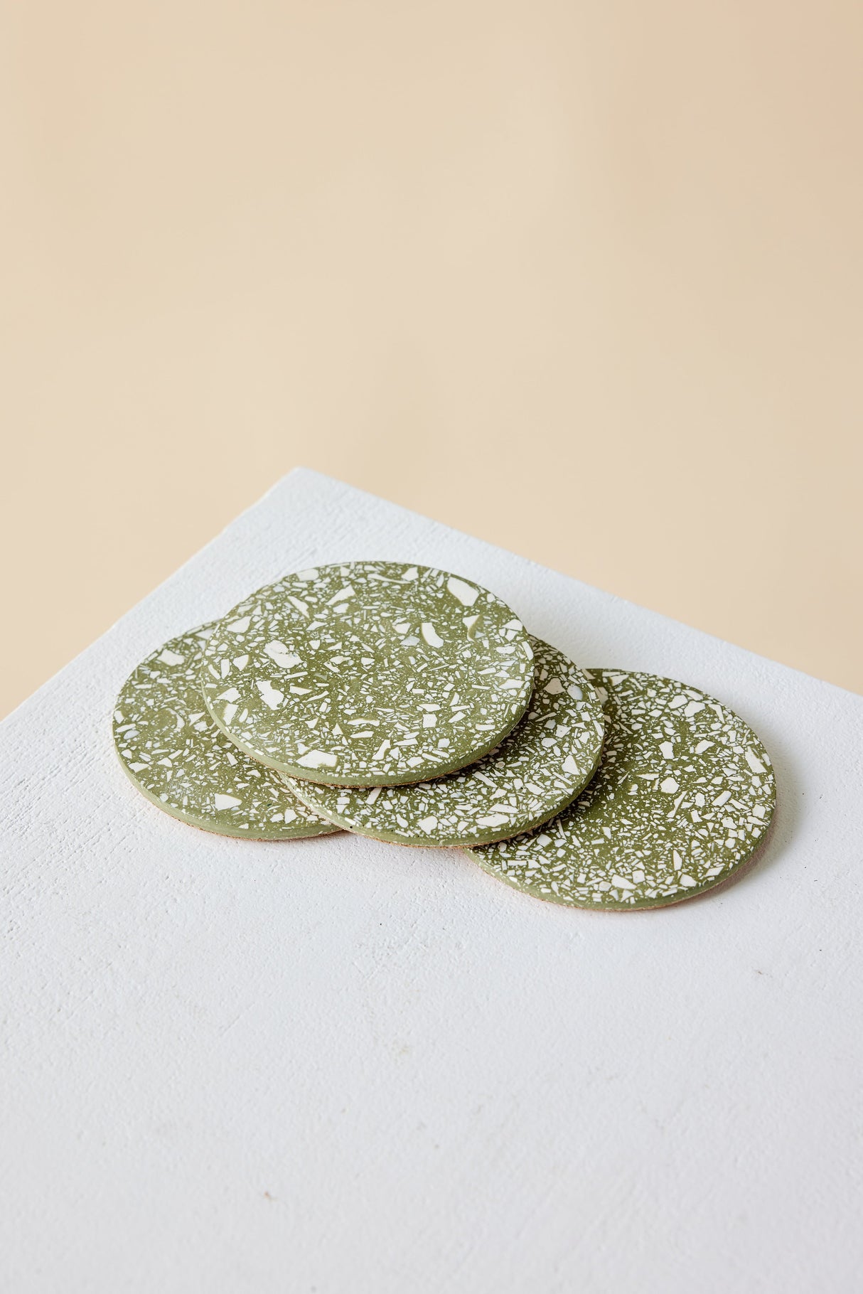 Olive Terrazzo Coasters - Set of 4-Décor-Parc Decor