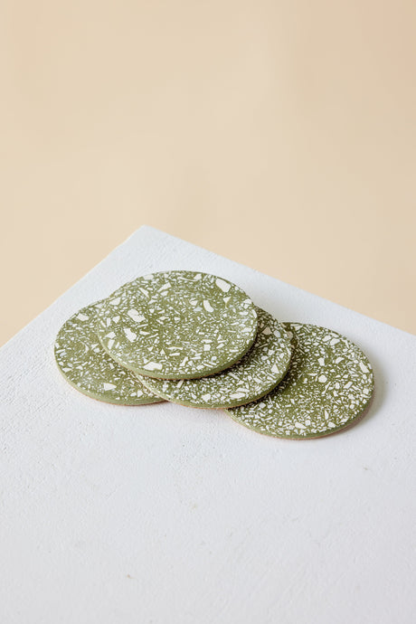 Olive Terrazzo Coasters - Set of 4-Décor-Parc Decor