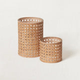 Oliver Cane Votive Candle Holder-Vases and Jars-Parc Decor