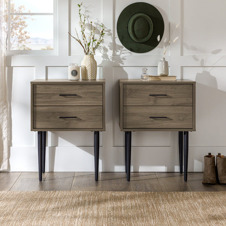 Olivia Two-Drawer Nightstand / Side Table, Set of 2-Occasional-Parc Decor