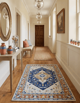 Ollie Traditional Blue And Ivory Hand Tufted Wool Rug