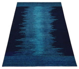 Ombre Blue 5x7 Abstract Wool Hand Knotted Southwestern Lori Rug | KNT37