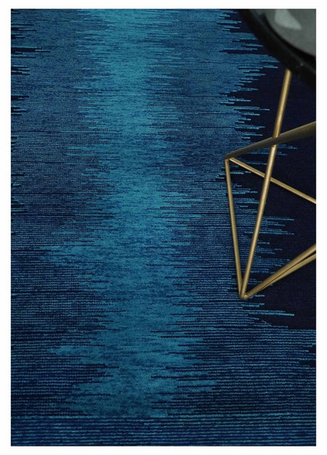 Ombre Blue 5x7 Abstract Wool Hand Knotted Southwestern Lori Rug | KNT37