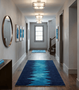 Ombre Blue 5x7 Modern Abstract Wool Hand Woven Southwestern Lori Rug