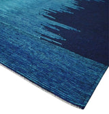 Ombre Blue 5x7 Modern Abstract Wool Hand Woven Southwestern Lori Rug