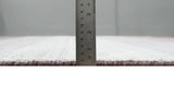 Ombre Purple and Ivory 5x7 Striped Wool and Bamboo Silk Hand Knotted Rug