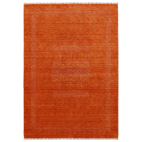 Orange And White Modern Design Hand Loomed Wool Area Rug