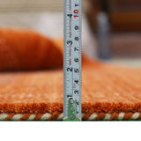 Orange And White Modern Design Hand Loomed Wool Area Rug