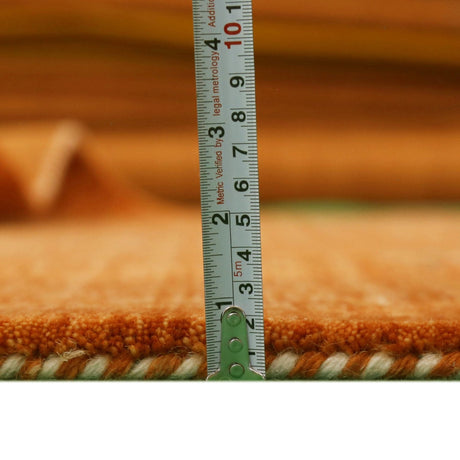 Orange Center Pattern Hand Loomed Wool Area Rug