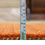Orange Modern Geometrical Tribal Border Hand Loomed Wool Area Rug