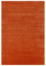 Orange Modern Solid Design Hand Loomed Wool Area Rug