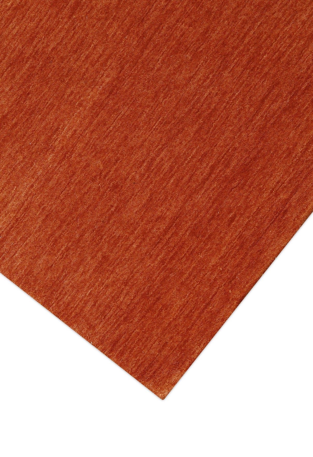 Orange Modern Solid Design Hand Loomed Wool Area Rug