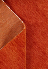 Orange Modern Solid Design Hand Loomed Wool Area Rug