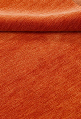 Orange Modern Solid Design Hand Loomed Wool Area Rug