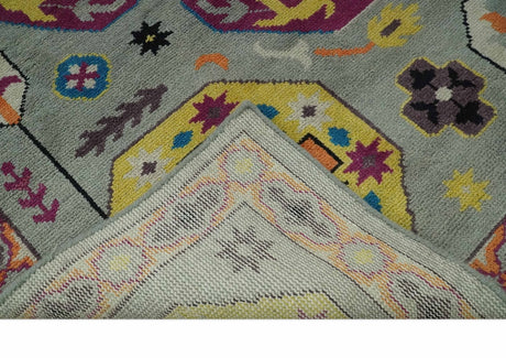 Orange, Silver and Mustard Traditional Mamluk Design Medallion Multi Size wool Area Rug