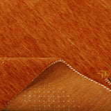 Orange Solid ground with Border Pattern Loomed Wool Area Rug