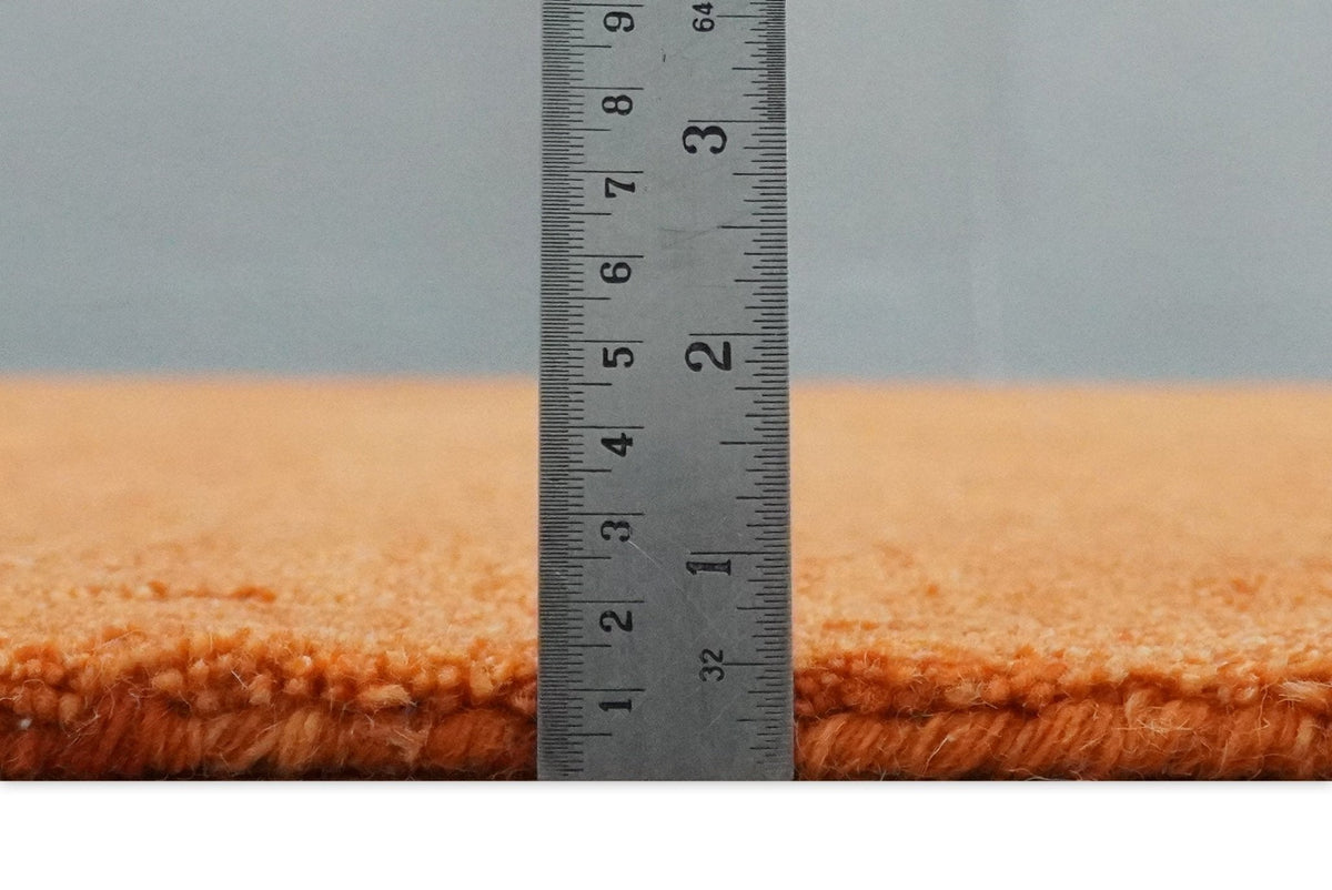 Orange Solid Woolen Hand Tufted contemporary area Rug