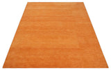 Orange Solid Woolen Hand Tufted contemporary area Rug