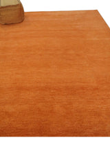 Orange Solid Woolen Hand Tufted contemporary area Rug