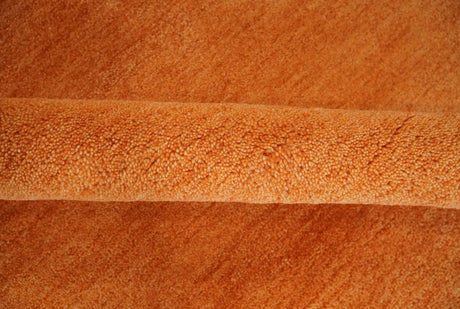 Orange Solid Woolen Hand Tufted contemporary area Rug