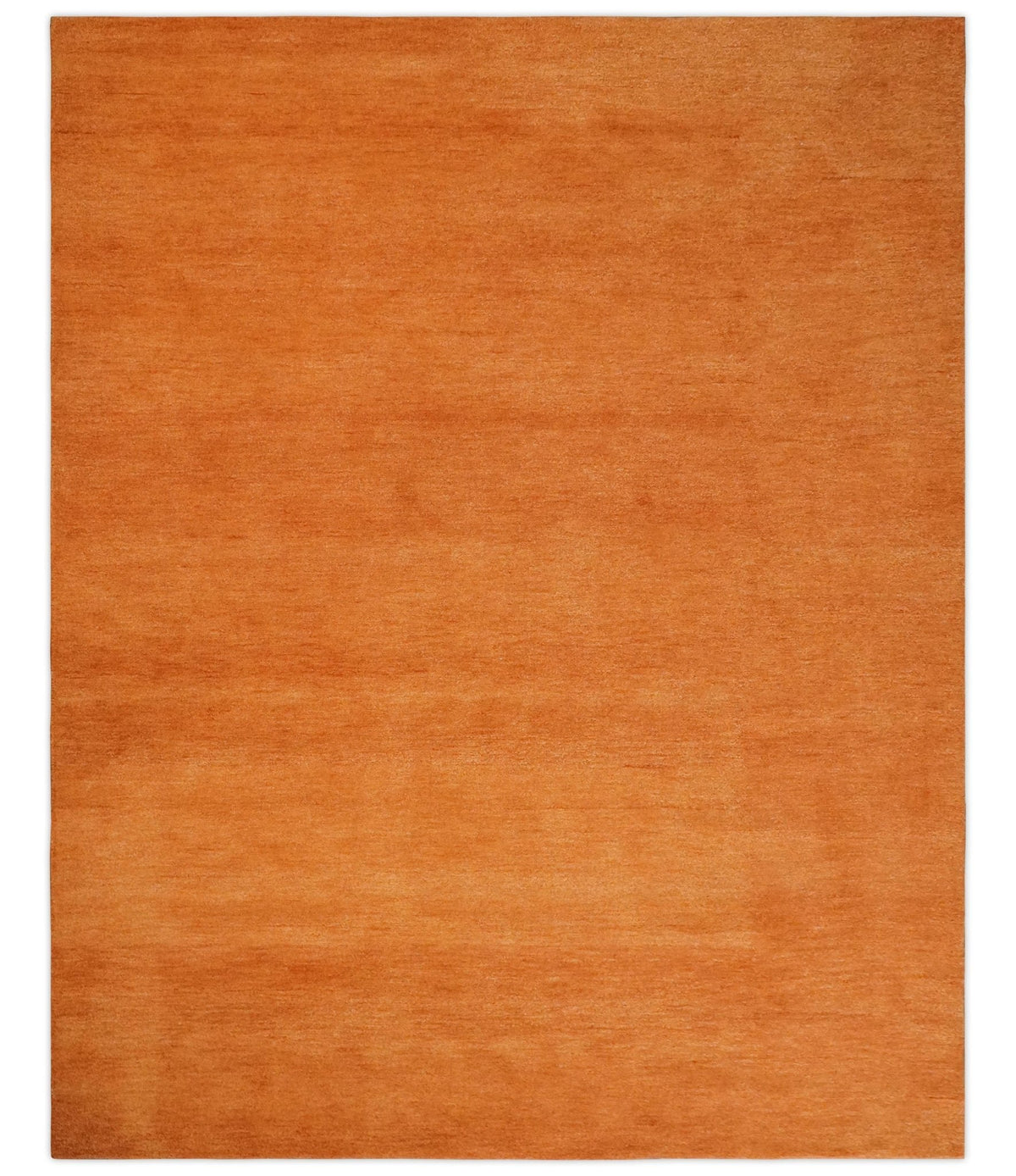 Orange Solid Woolen Hand Tufted contemporary area Rug