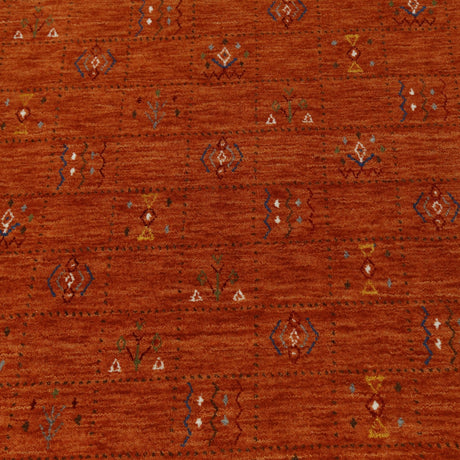 Orange Tribal Center Medallion Hand Loomed Wool Area Rug