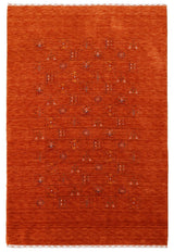 Orange Tribal Center Medallion Hand Loomed Wool Area Rug