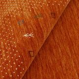 Orange Tribal Gabbeh Border Design Hand Loomed Wool Area Rug
