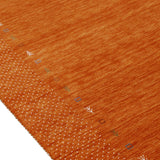 Orange Tribal Gabbeh Border Design Hand Loomed Wool Area Rug