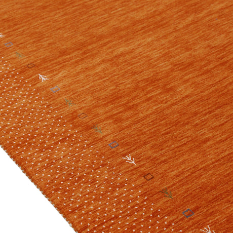 Orange Tribal Gabbeh Border Design Hand Loomed Wool Area Rug