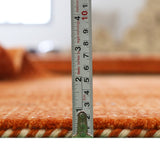 Orange Tribal Gabbeh Border Design Hand Loomed Wool Area Rug