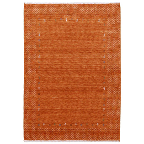 Orange Tribal Gabbeh Border Design Hand Loomed Wool Area Rug