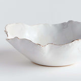 Organic Shape Decorative Ceramic Bowl with Gold Trim-Bowl-Parc Decor